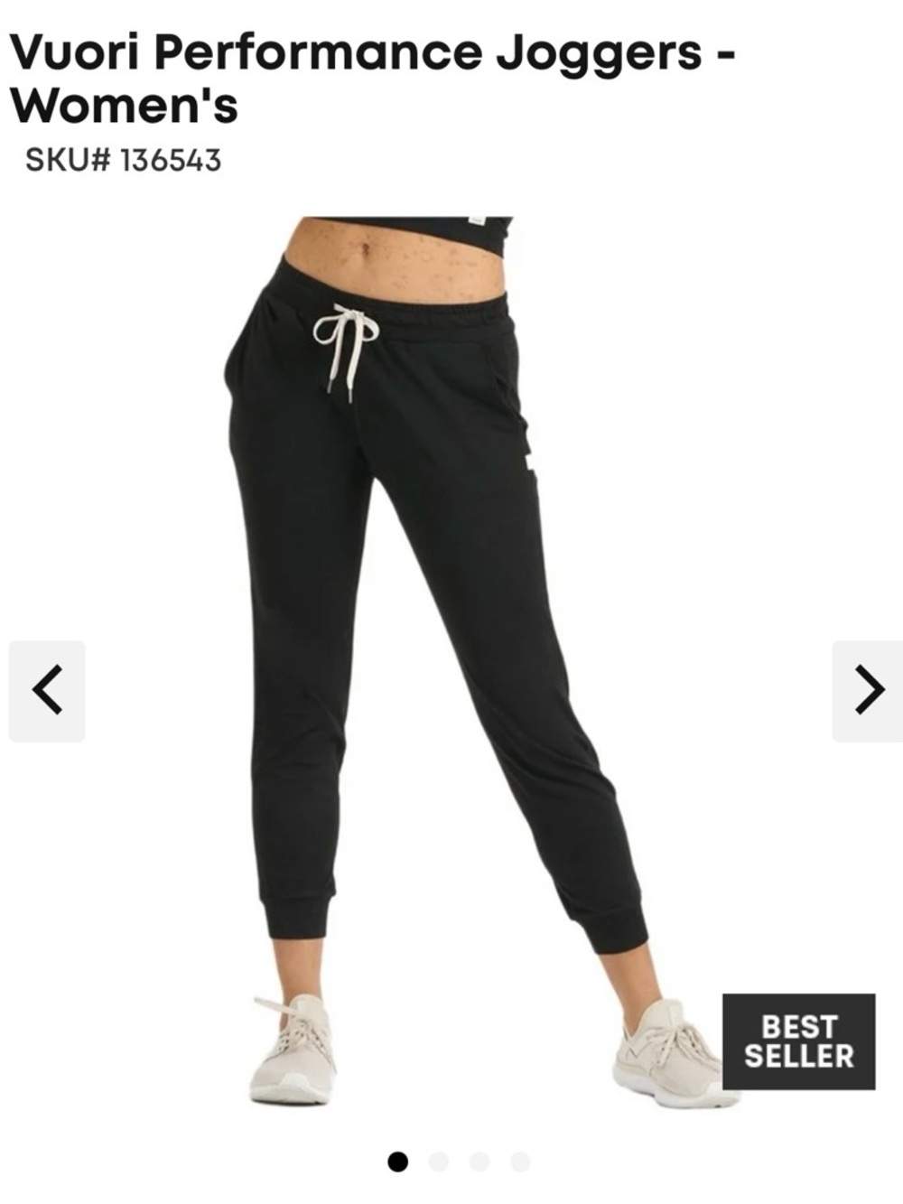 Vuori Black Heather Performance Joggers with Drawstring L